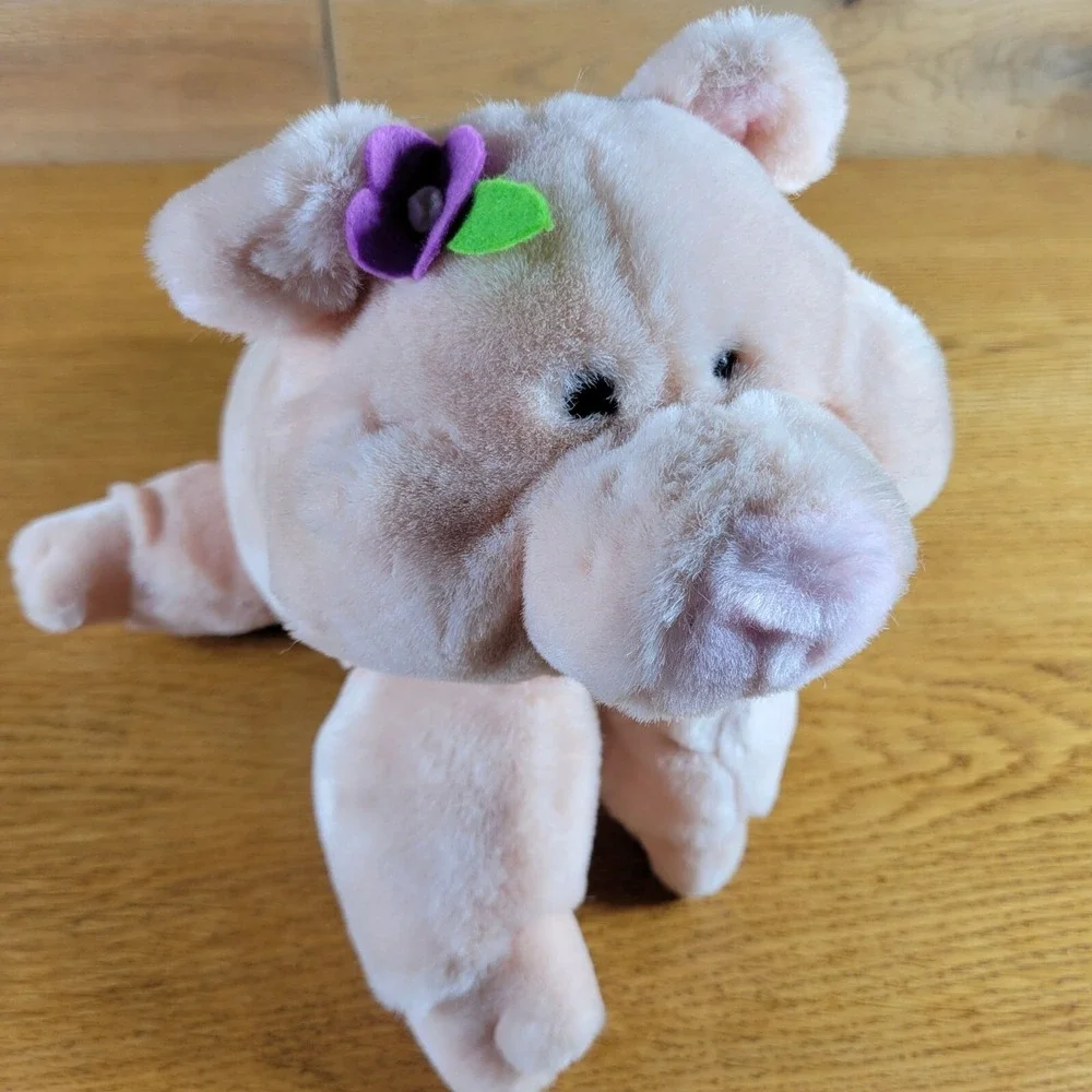 Westcliff Collection Plush Pig Purple Flower 12